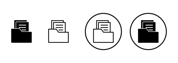 Folder Icon vector isolated on white background. Folder and documents Icon. icon archive