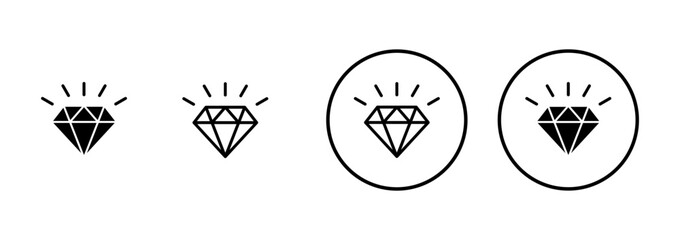 Diamond icon vector isolated on white background. Diamond vector icon. Gemstone symbol