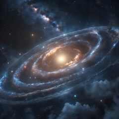 space background with stars and planets