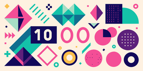 geometric shapes memphis design r