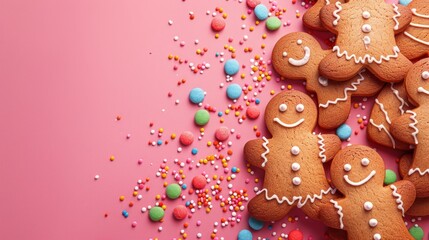 National Gingerbread Day background concept with space area for text