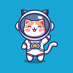 Funny vector illustration of Cat Astronout