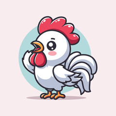 Cute vector illustration of rooster mascot