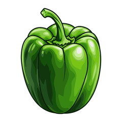 sticker with a picture of green paprika
