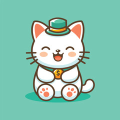 Vector illustration of cute lucky cat