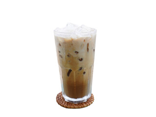 iced coffee, white background, drink
