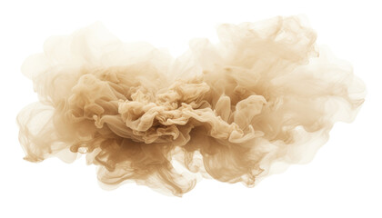 beige smoke isolated on transparent background cutout