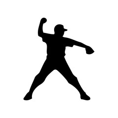 Baseball player silhouette design vector Elements for baseball