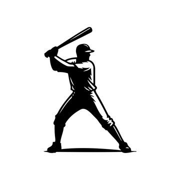 recommend clip art: Baseball player silhouette design vector Elements for baseball