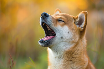 a Shiba Inu howling generated by AI