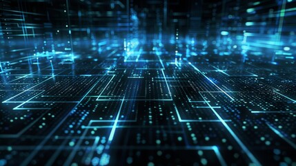 Obraz premium A backdrop of advanced software systems connecting vast amounts of data for analysis