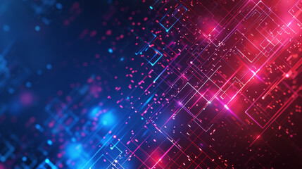 Obraz premium A blend of red and blue hues symbolizing the connection between programming and technology