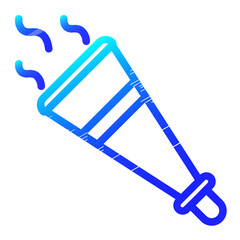 New Year's trumpet in blue color style