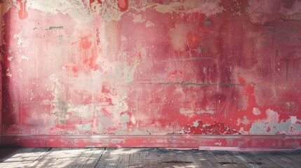 Old fashioned and traditional wall painted in a shade of pink