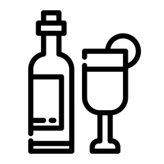 New Year's drink in cut line style