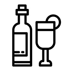 New Year's drink in line style