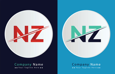 Unique NZ letter logo Icon vector template.