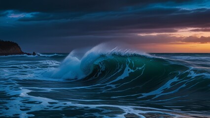 Amazing natural scenery of ocean waves