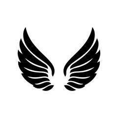 Fototapeta premium Simple angel feather wings silhouette design vector