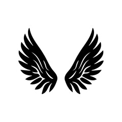Obraz premium Simple angel feather wings silhouette design vector