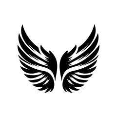 Obraz premium Simple angel feather wings silhouette design vector