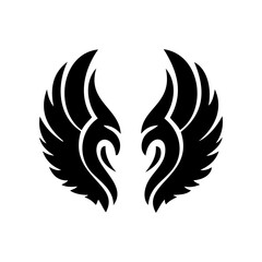 Simple angel feather wings silhouette design vector