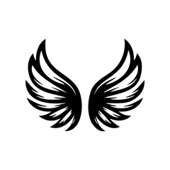 Simple angel feather wings silhouette design vector
