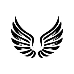 Simple angel feather wings silhouette design vector