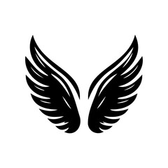 Obraz premium Simple angel feather wings silhouette design vector