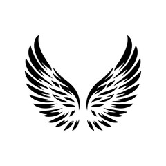 Obraz premium Simple angel feather wings silhouette design vector