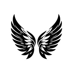 Obraz premium Simple angel feather wings silhouette design vector