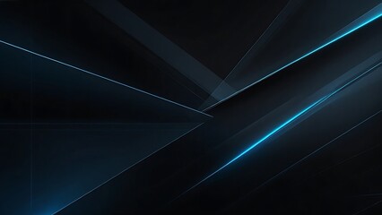 Dark grey black abstract background with blue glowing lines design for social media post, business, advertising event. Modern technology innovation