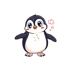 Fototapeta premium A Cute Penguin Cartoon, Cartoon Illustration