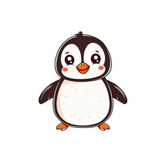 Obraz premium A Cute Penguin Cartoon, Cartoon Illustration