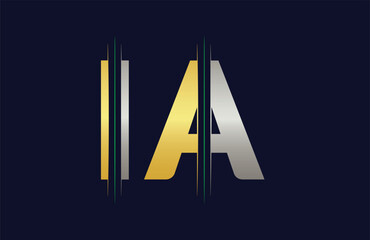 iA Letter logo design vector template.
