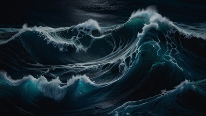 Amazing natural scenery of ocean waves
