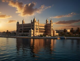 Fototapeta premium Montaza Palace beautiful full view, popular place of Alexandria, Egypt 