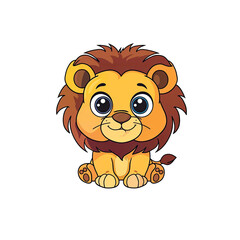 Obraz premium An Adorable Cartoon Featuring A Baby Lion, Cartoon Illustration