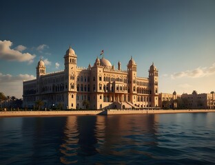 Fototapeta premium Montaza Palace beautiful full view, popular place of Alexandria, Egypt 