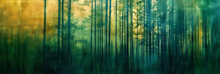 Realistic photography of coniferous forest. Abstract background of a northern forest