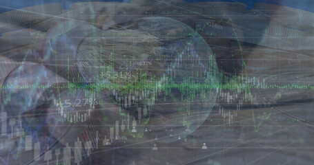 Image of data processing over coins