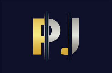 Abstract PJ letter logo design template. Vector Logo Illustration.