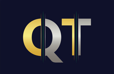 QT letter colorful logo in the circle. Vector Logo Illustration.