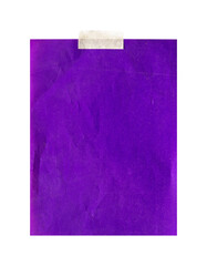 purple note paper with tape isolated