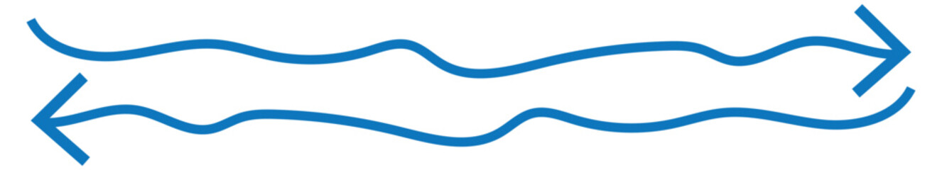 Horizontal long straight arrow signs. Black pointer, direction, position symbol and double arrow icon isolated on white background