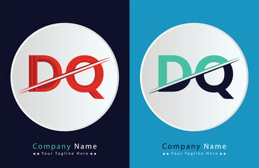 DQ Letter logo design vector template.