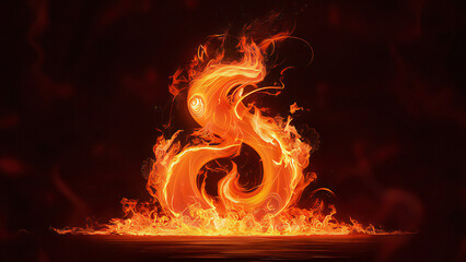 Fototapeta premium Fiery Flames on Black Background: Intense Heat and Energy