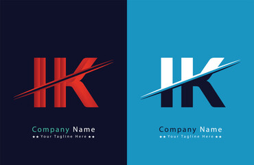 iK Letter Logo Template Illustration Design.