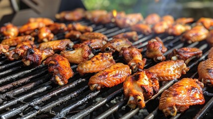 Spicy chicken wings hot off the grill, perfect for game day gatherings and parties