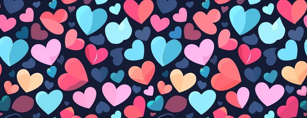 Heart pattern flat design side view Valentine s theme animation Triadic Color Scheme